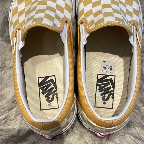 Unisex Vans Yellow Checkered Slip-On Sneakers - Picture 5 of 6